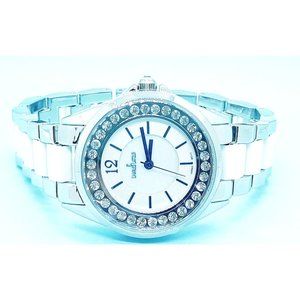 Charles Latour Voluta II Ladies Watch 1499A White Dial With Swarovski Crystals